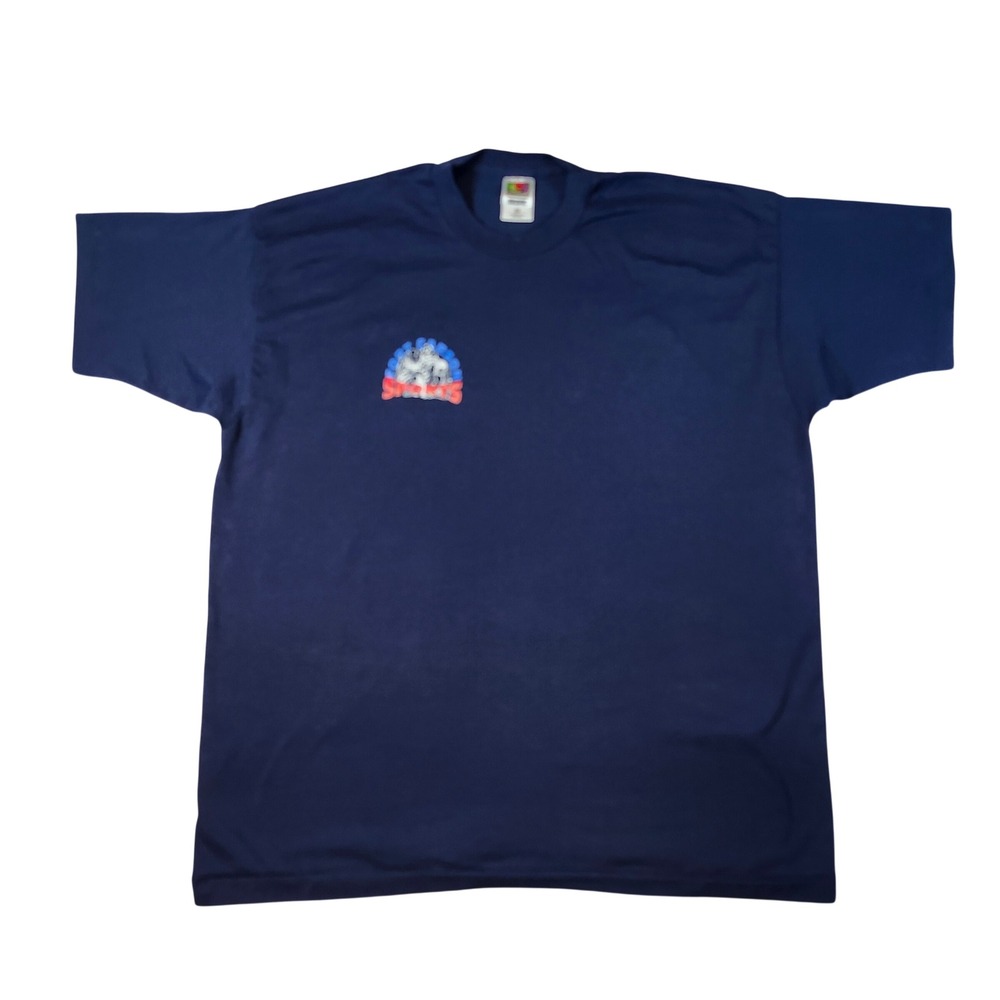Fruit of the Loom T-Shirt Men XXL Navy Blue Excellent Vintage Fort Carson Sports